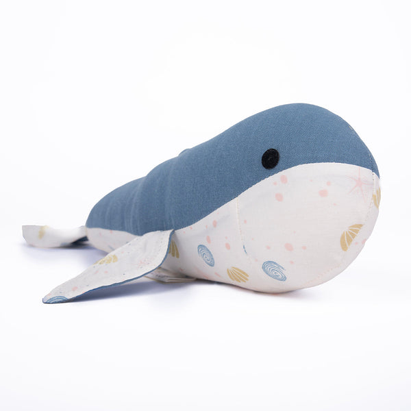 Kaia Whale Soft Toy for Kids | Organic Cotton | Blue