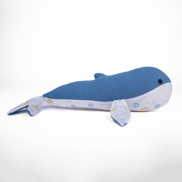 Kaia Whale Soft Toy for Kids | Organic Cotton | Blue