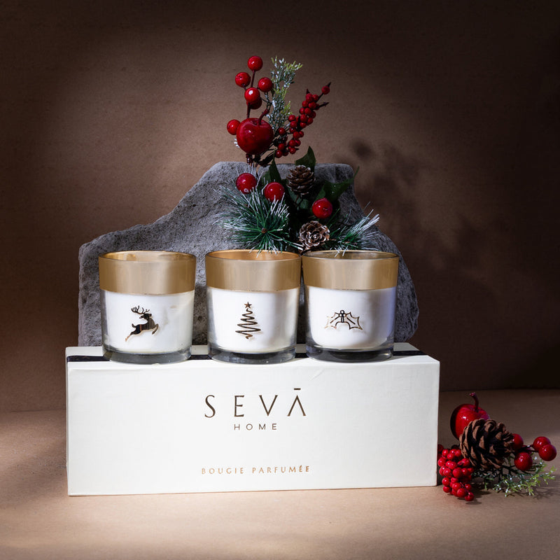 Aroma Candles Gift Box | Rosemary Sage Raspberry Fragrance
