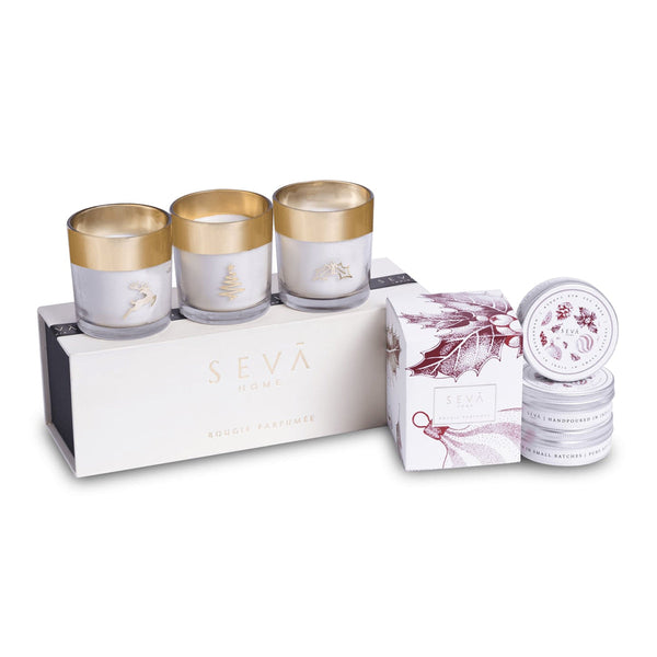 Scented Candle Gift Set | Rosemary Sage & Dried Cedar Wood Fragrance