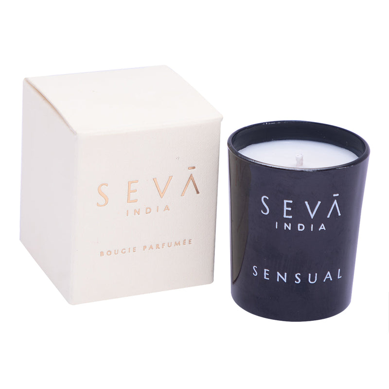 Soy Wax Scented Candle | for Sensational Effect | Jasmine & Kashmiri Saffron | Black