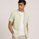 Men's Tencel Linen Shirt | Notch Collar | Pistachio Green