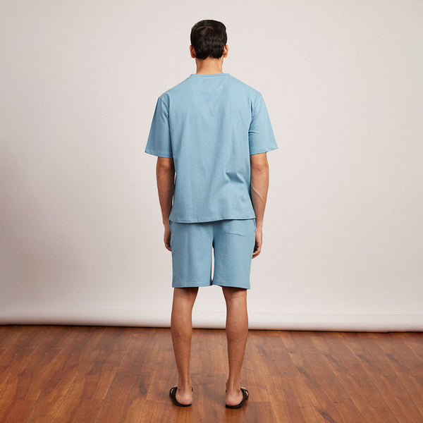 Aqua Blue Oversized T-Shirt for Men | Cotton