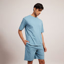 Cotton Lounge Shorts for Men | Aqua Blue