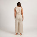 Women Linen Pants | Wide-Leg | Beige