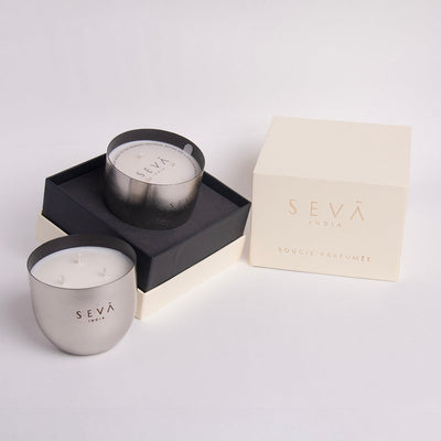 Festive Gifts | Scented Jar Candles | Soy Wax | Silver | Sandalwood & Cedarwood