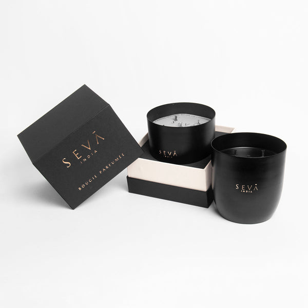 Festive Gifts | Scented Jar Candles | Soy Wax | Black | Amber-Musk & Vetiver