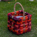 Handwoven Storage Basket | Upcycled Textile | Multicolour