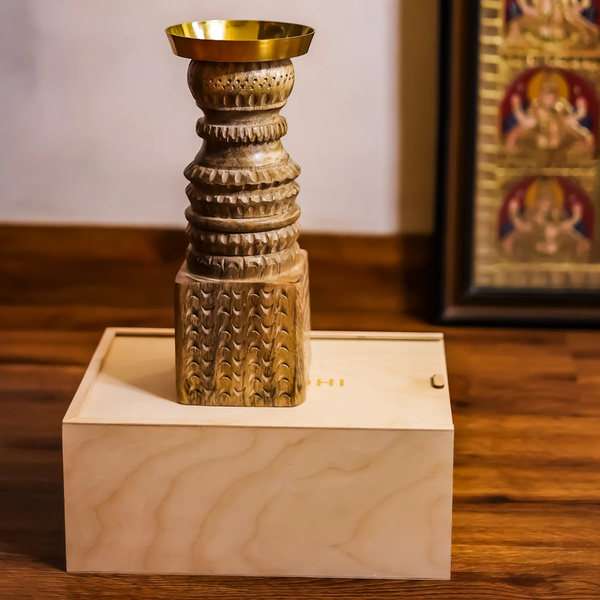 Eternal Light Candlestands | Candle Holder | Mango Wood & Brass