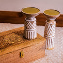 Forest Flame Candlestand | Candle Holder | Mango Wood & Brass | Set of 2