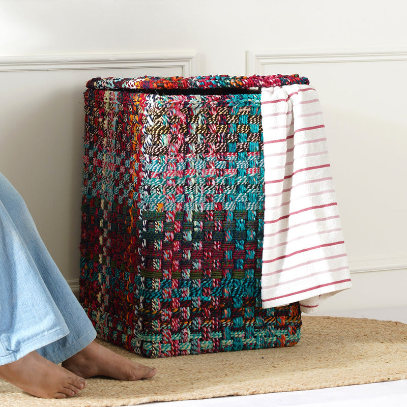 Laundry Basket | Upcycled Textile | Multicolour