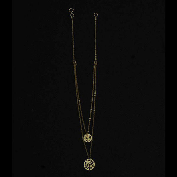 Brass Layered Necklace for Women | Lotus Design | Gold Plated