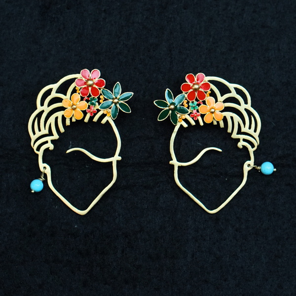 Dangler Earrings | Floral Design | Gold Plated