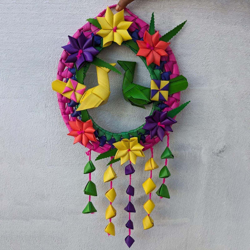 Palm Leaf Double Parrot Wreath | Wall Decor | Decoration | Single