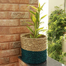 Sabai Grass Planter | Blue & Natural | 23 inches