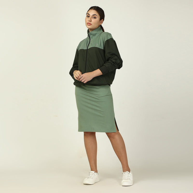 Organic Cotton Unisex Jacket | Dropped Shoulders | Green