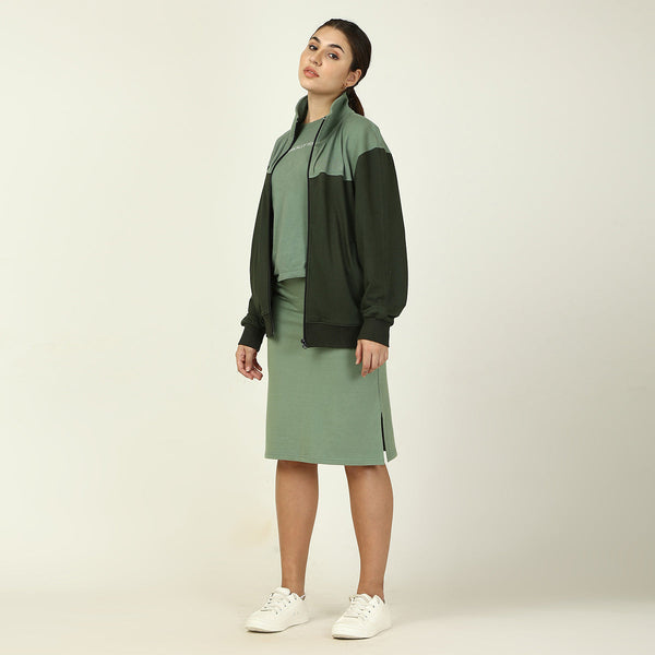 Organic Cotton Unisex Jacket | Dropped Shoulders | Green