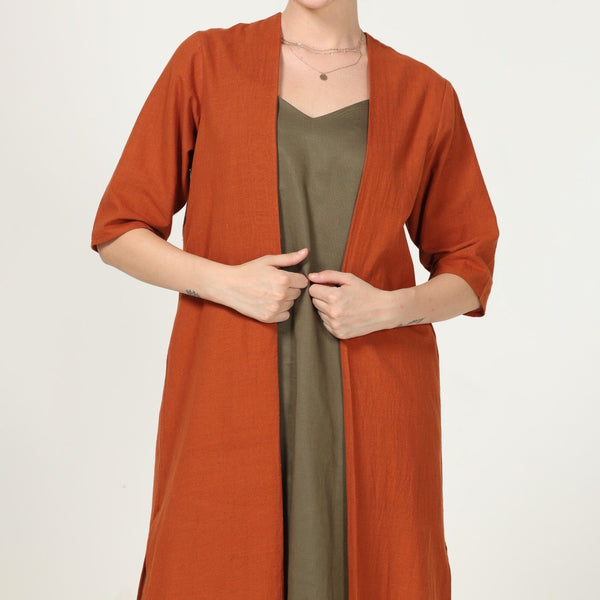 Organic Cotton Jacket For Women | Orange