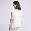 Linen Top for Women | Cap Sleeves | Cream