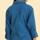 Cotton Linen Co Ord Set | Shirt & Pants | Blue