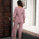 Cotton Lounge Set for Women | Block Print | Pink