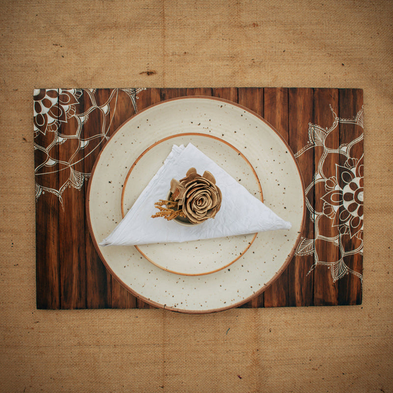 Wooden Table Mat | Place Mat | Foldable | Brown | 30 cm