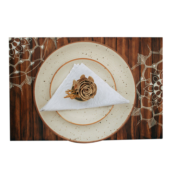 Wooden Table Mat | Place Mat | Foldable | Brown | 30 cm