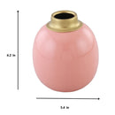 Metal Flower Vase | Mayur | Pink Enamel | 6 inches