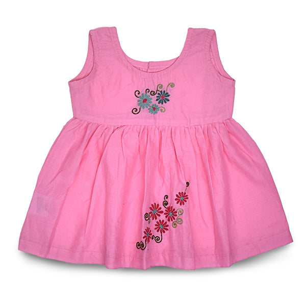 Cotton Baby Girl Dress | Daisy Design | Pink