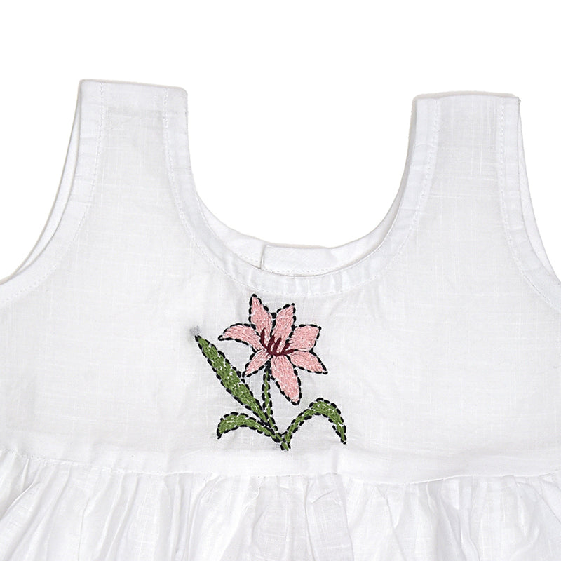 Baby Girl White Dress | Cotton | Lily Design