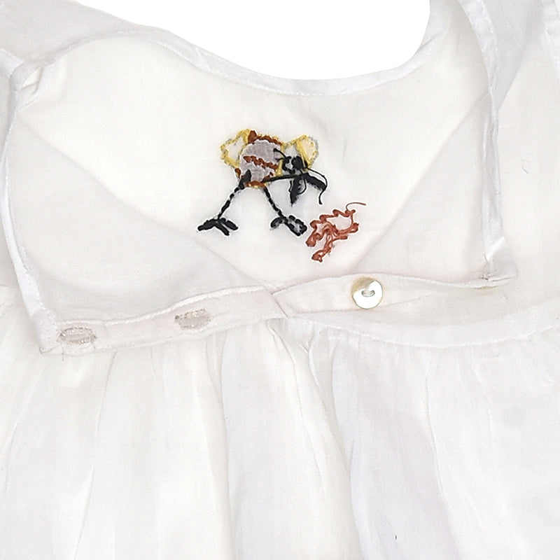 Baby Girl White Dress | Mulmul Cotton | Hen Design