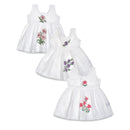 Baby Girl White Dress | Cotton |  Embroidered | Pack Of 3