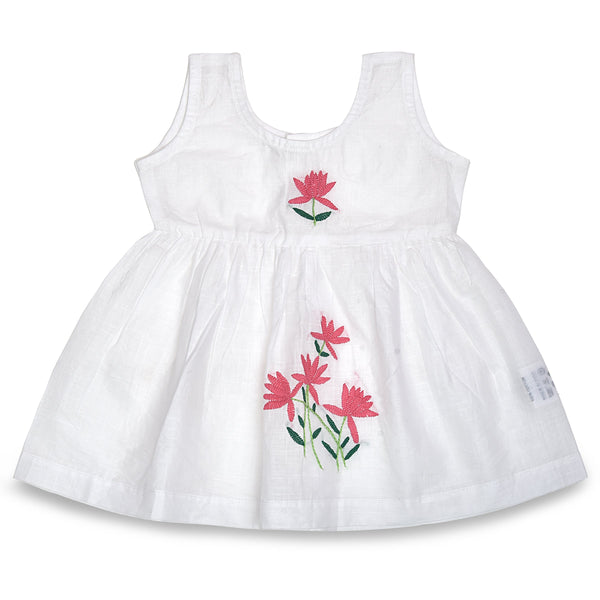 Baby Girl White Dress | Cotton |  Embroidered | Pack Of 3