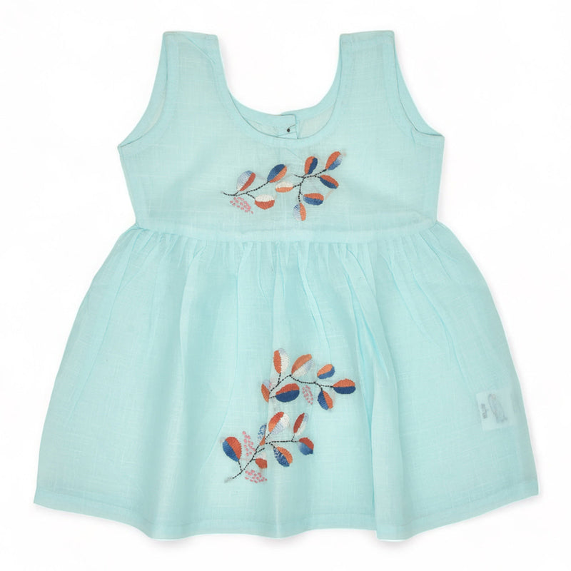 Cotton Dress for Baby Girl | Petal Design | Blue