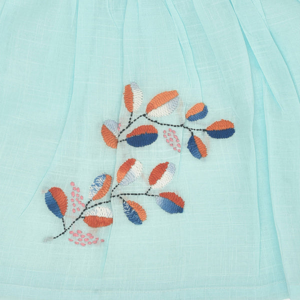 Cotton Dress for Baby Girl | Petal Design | Blue