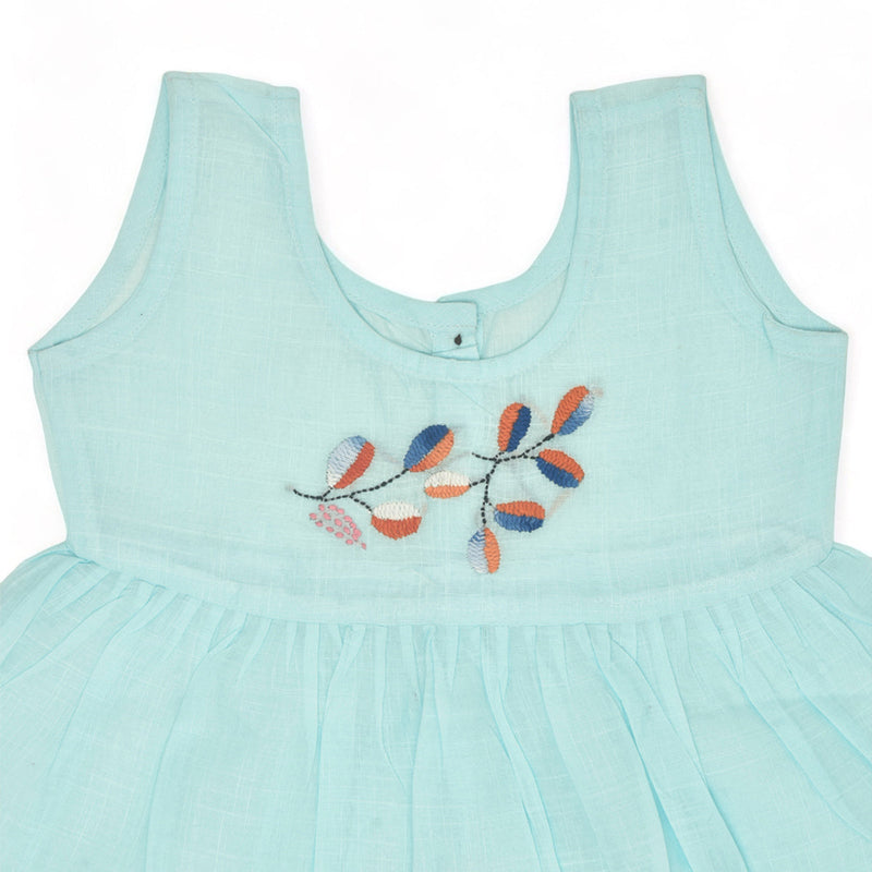 Cotton Dress for Baby Girl | Petal Design | Blue