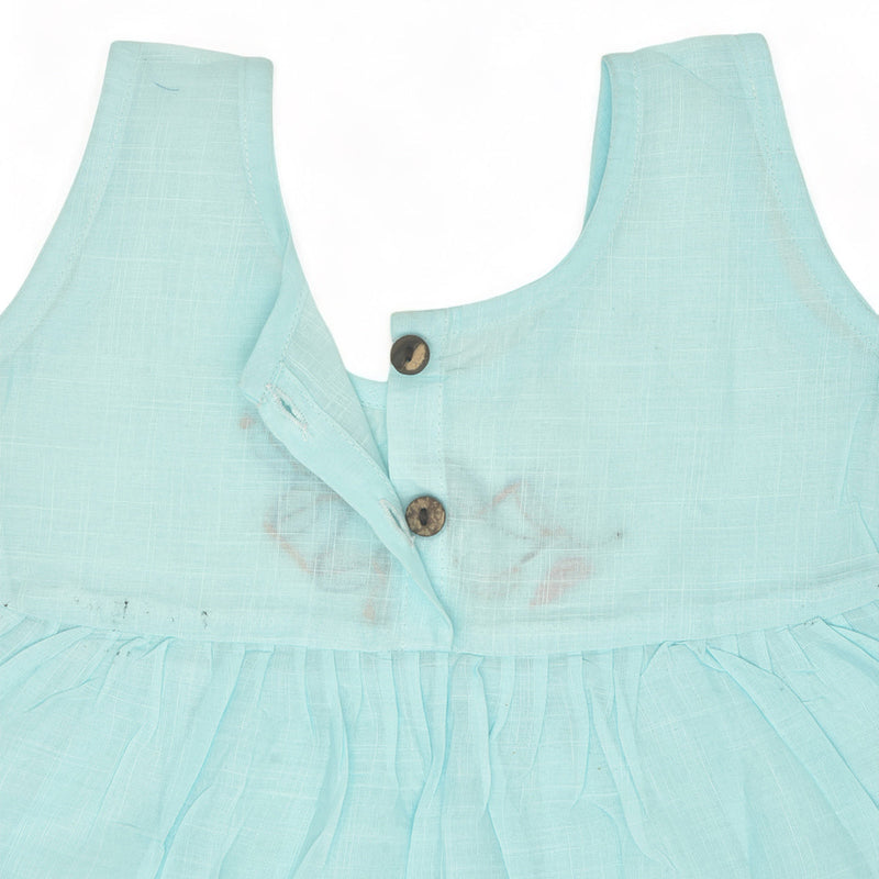 Cotton Dress for Baby Girl | Petal Design | Blue