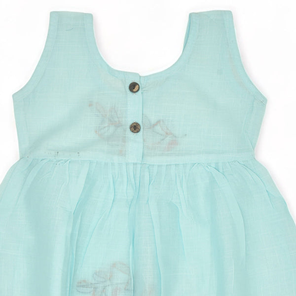 Cotton Dress for Baby Girl | Petal Design | Blue