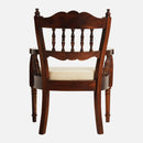 Sheesham Wood Chair | Beige & Brown | Walnut Finish | 61 cm