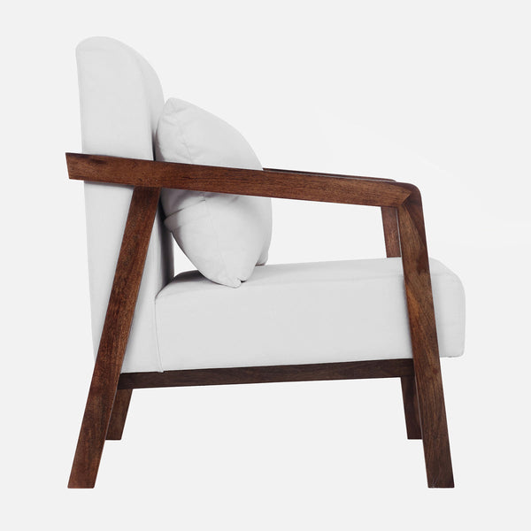 Sheesham Wood Chair | Beige & Brown | Walnut Finish | 61 cm