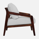 Sheesham Wood Chair | Beige & Brown | Walnut Finish | 61 cm