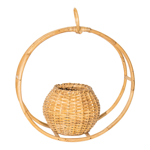 Rattan Wall Hanging Planter | Wicker Baskets | Beige | 45 cm