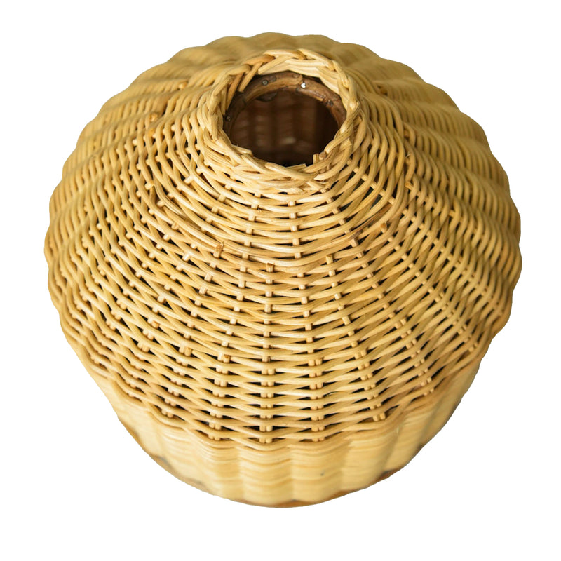 Handwoven Rattan Wicker Vase | Beige | Large
