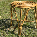 Rattan Stool | Spiral Design | Beige | 35 cm