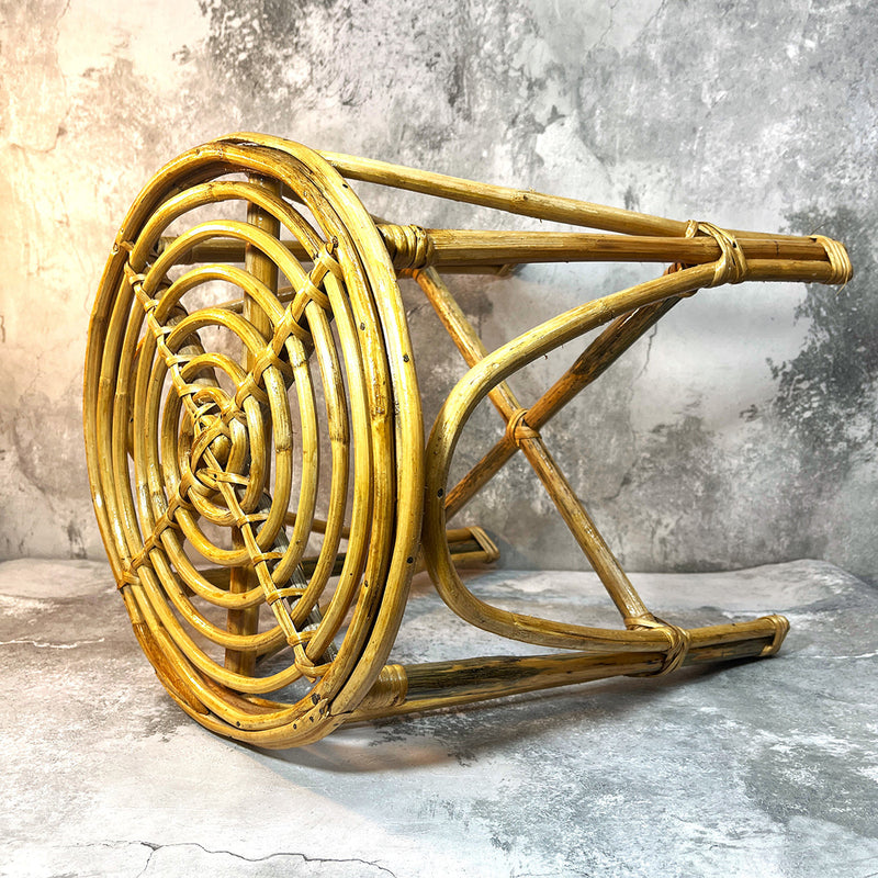 Rattan Stool | Spiral Design | Beige | 35 cm