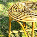 Rattan Stool | Spiral Design | Beige | 35 cm