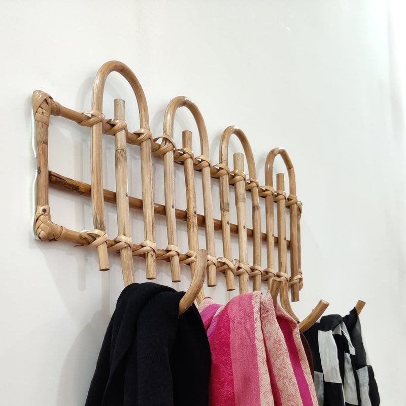 Rattan Wall Hanger Organiser | Beige | 45 cm