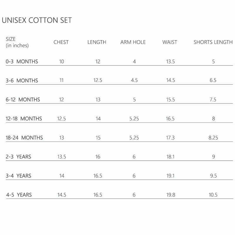 Cotton Shorts Set for Kids | Baby Jabla Set | White