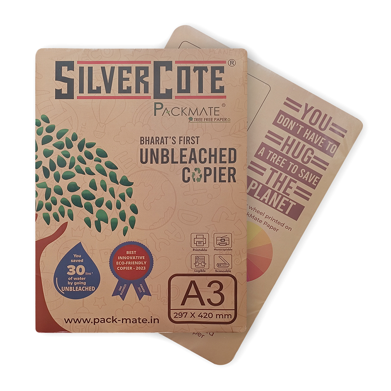 Silvercote Unbleached Copier | 100% Recycled Paper | A3 Size, 1 Ream | 500 Sheets