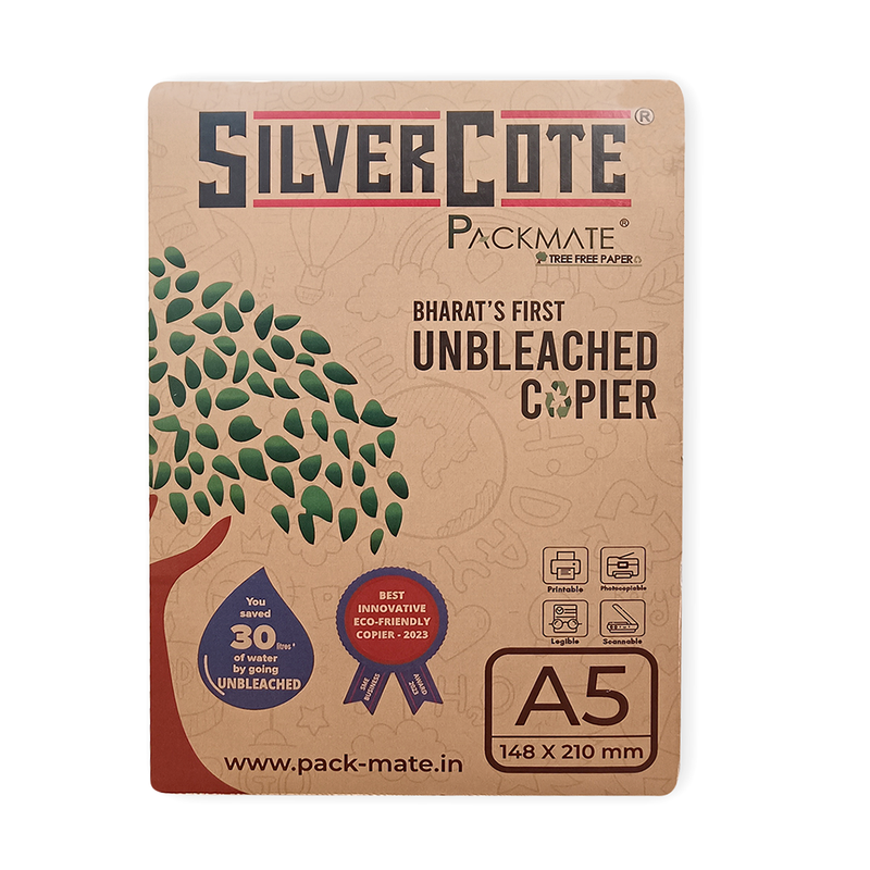 Silvercote Unbleached Copier | 100% Recycled Paper | A5 Size, 2 Ream | 1000 Sheets